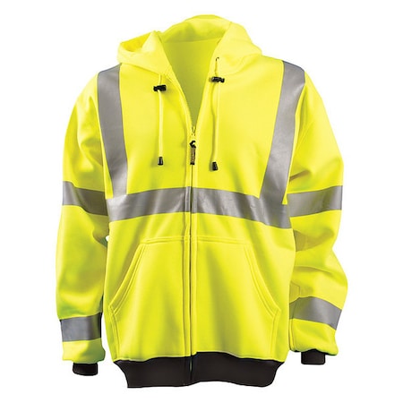 Unisex Hooded Sweatshirt, Polyester, zipper, Yellow, S