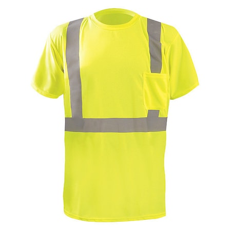 Unisex Short Sleeve T-Shirt, Polyester, Pullover, Yellow, XL