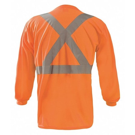 Long Sleeve T-Shirt, 2, R, Polyester, Orange, XL