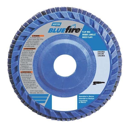 Flap Disc,7 In x 80 Grit,7/8
