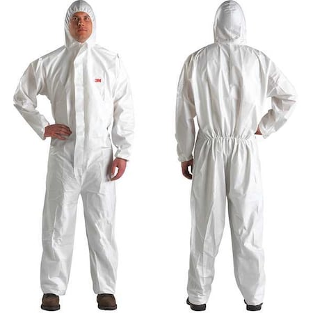 Hooded Disposable Coveralls, 2XL, White, Microporous Laminate