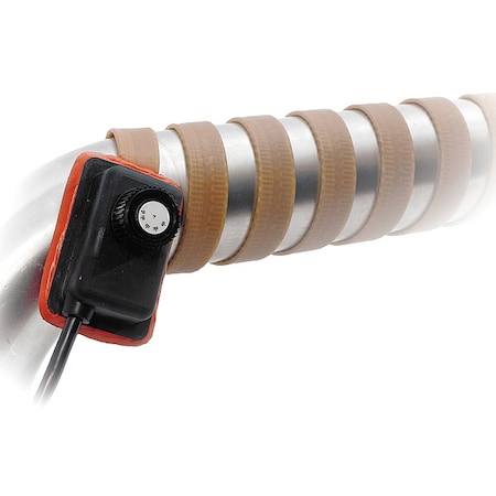 Heating Tape, Adjustable Thermostat Control, 120VAC, 216W, 0.5"W x 6'L
