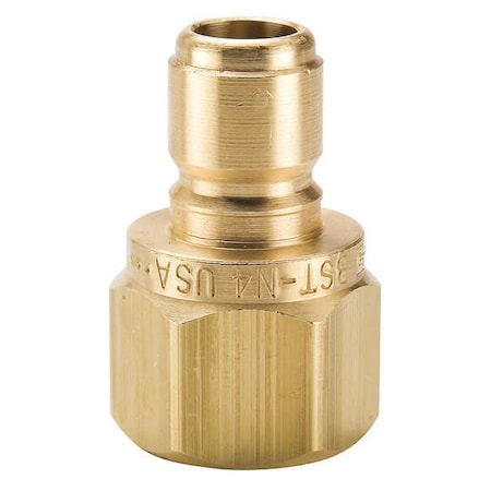 Hydraulic Quick Connect Hose Coupling, Brass Body, Sleeve Lock, 1/4"-18 Thread Size, ST Series