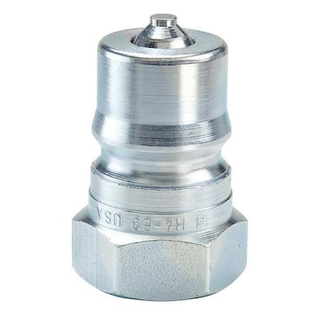 Hydraulic Quick Connect Hose Coupling, Steel Body, Ball Lock, 7/16"-20 Thread Size, 60 Series