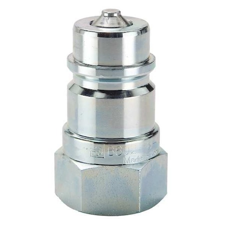 Hydraulic Quick Connect Hose Coupling, Steel Body, Sleeve Lock, 1/2"-14 Thread Size, 6600 Series