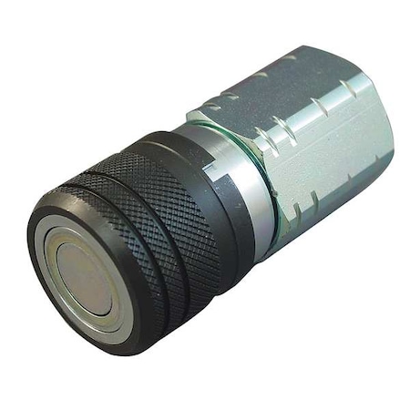Hydraulic Quick Connect Hose Coupling, Steel Body, Push-to-Connect Lock, 1/2"-14 Thread Size