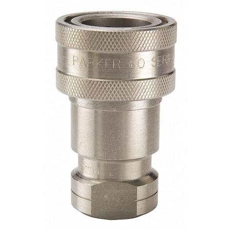 Hydraulic Quick Connect Hose Coupling, 303 Stainless Steel Body, Sleeve Lock, 1/8"-27 Thread Size