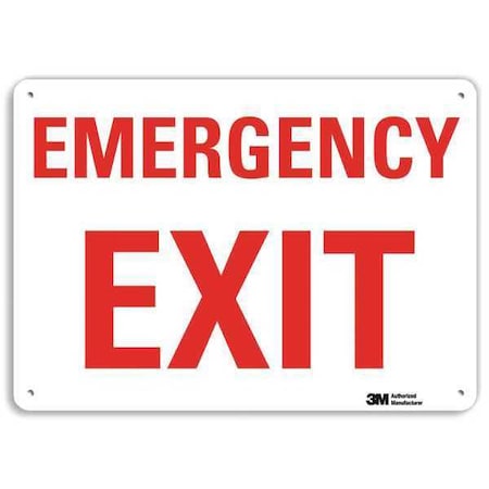 Exit Sign, Recycled Plastic, 14" W, 10" H, Emergency Exit, White