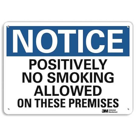 Notice Sign, 10" H, 14 in W, Plastic, Horizontal Rectangle, English, U5-1462-NP_14X10