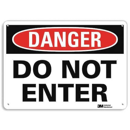 Danger Sign, 10 in H, 14 in W, Plastic, Horizontal Rectangle, English, U1-1032-NP_14X10