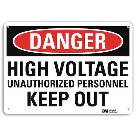 Plastic Danger Sign,4 Holes,14"x10", U1-1022-NP_14X10