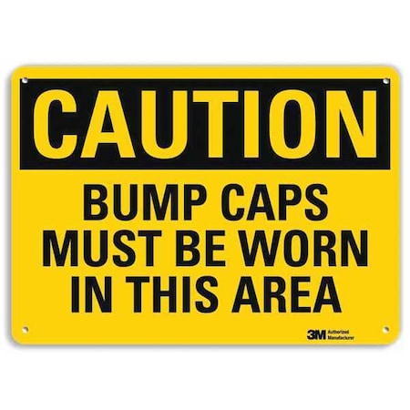 Plastic Caution Sign,4 Holes,14"x10", U4-1097-NP_14X10
