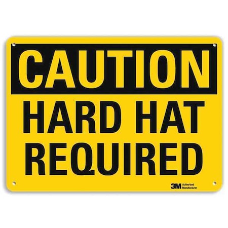 Plastic Caution Sign,4 Holes,14"x10", U4-1359-NP_14X10