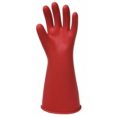 Electrical-Insulating Gloves, 500V AC, 750V DC, Rubber, 14" Length, Red, Size 11