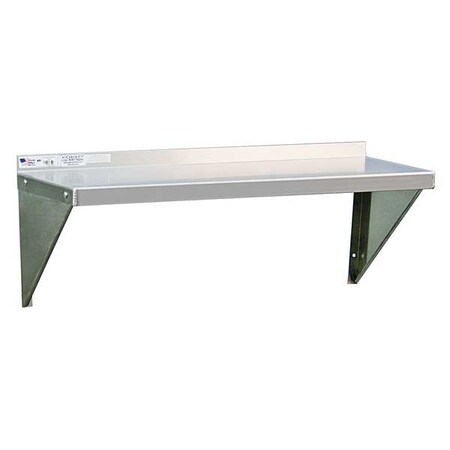 Aluminum Wall Shelf, 12"D x 36"W x 13-1/4"H, Silver