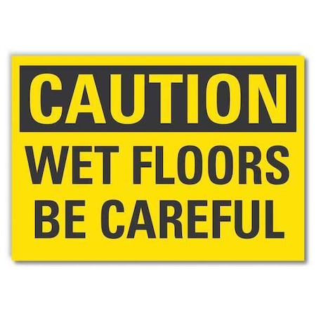 Caution Sign, 7 in H, 10 in W, Reflective Sheeting, Vertical Rectangle, English, LCU3-0278-RD_10x7