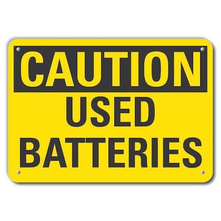Reflective Battery Hazard Caution Sign, 10 in H, 14 in W, Horizontal Rectangle, LCU3-0233-RA_14x10