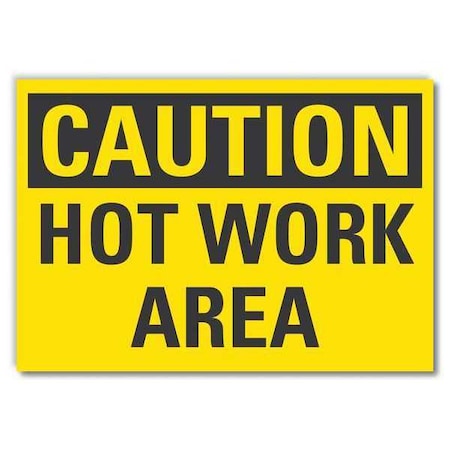 Caution Sign, 5 in H, 7 in W, Reflective Sheeting, Horizontal Rectangle, English, LCU3-0221-RD_7x5