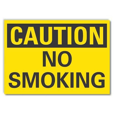 No Smoking Sign, 10" H, 14 in W, Reflective Sheeting, Horizontal Rectangle, LCU3-0210-RD_14x10