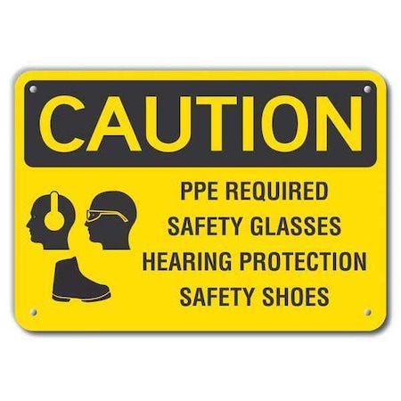 Caution Sign,Recycled Aluminum,7 in. H, LCU3-0186-RA_10x7