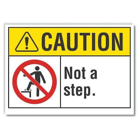 Caution Sign, 5 in H, 7 in W, Reflective Sheeting, Horizontal Rectangle, English, LCU3-0085-RD_7x5
