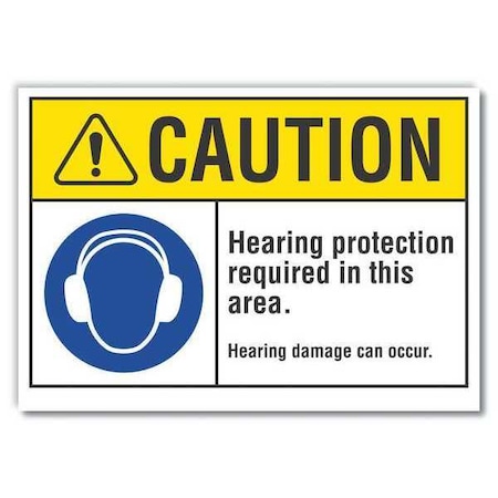Caution Sign,Self-Adhesive Vinyl,10 in H, LCU3-0055-RD_14x10