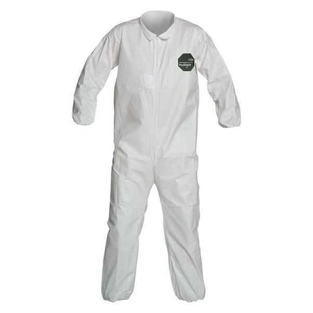 50 Coverall. Collar. Elastic Wrists and Ankles. White. 5X