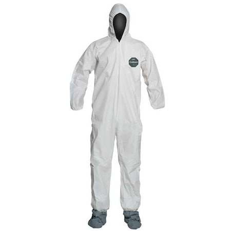50 Coverall. Standard Fit Hood. Elastic Wrists. White. 3X