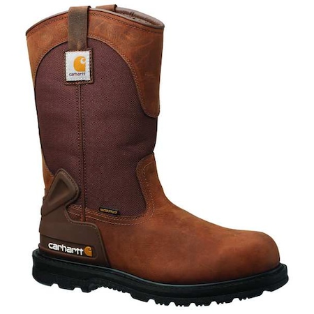 Men's Western Boot, 11 1/2 M, Steel Toe, 11 in H, Brown, CMP1200