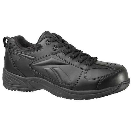 Men's Athletic Shoe, Composite Toe, Leather Upper, Rubber Outsole, Lace Up, Black, 11 W