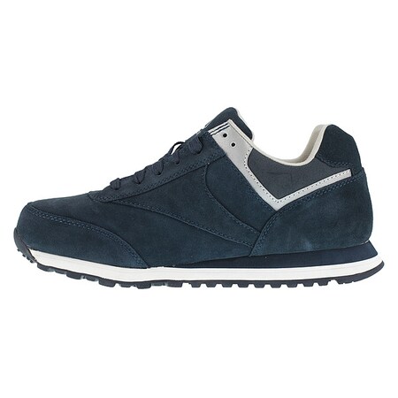 Men's Athletic Shoe, Steel Toe, Suede Upper, Rubber Outsole, Lace Up, Navy Blue, 12 M