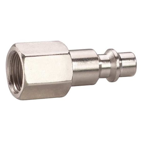 Quick Connect Hose Coupling, 1/4 in Body Size, 1/4 in Hose Fitting Size, Plug, Female, 30E545
