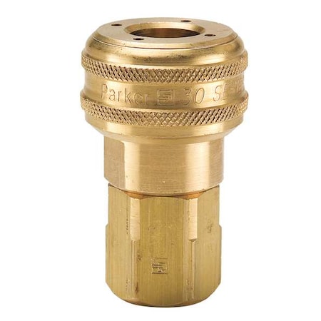 Coupler Body,Brass,FNPT,1/4 In. Pipe