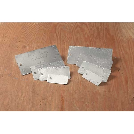 Blank Tag, Aluminum Laminated, 2 in H x 4 in W, Silver