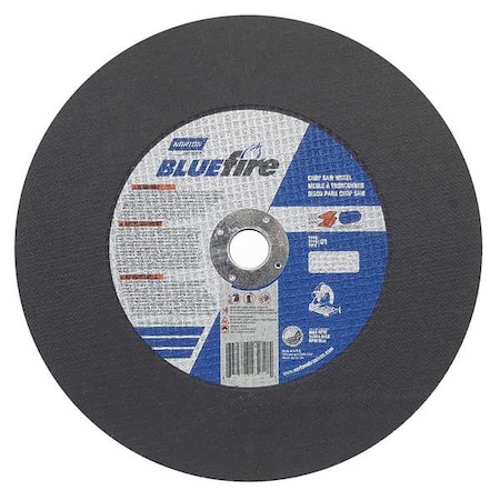 Abrasive Cut-Off Wheel, Type 1, 14 in Dia, 0.1094 in Thick, 1 in Arbor Hole Size, Zirconia Alumina