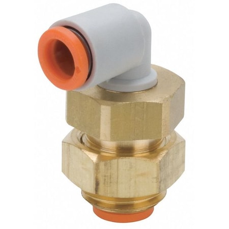 Push-Fit Elbow Fitting, Push-to-Connect x Push-to-Connect, 3/16 in Tube OD, 9/16-18 Pipe Size