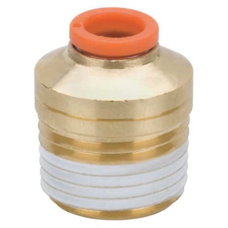 Push-Fit Adapter Fitting, Push-to-Connect x MNPT, 5/16 in Tube OD, 1/8 in Pipe Size, Plastic