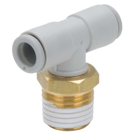 Push-Fit Tee Fitting, Push-to-Connect x Push-to-Connect x MBSPT, 4mm Tube OD, 1/8 in Pipe Size