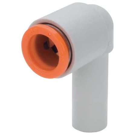 Push-Fit Elbow Fitting, Push-to-Connect x Push-to-Connect, 8 x 10mm Tube OD, Plastic