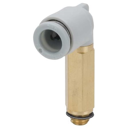 Push-Fit Elbow Fitting, Push-to-Connect x MBSPT, 6mm Tube OD, 1/8 in Pipe Size, Plastic