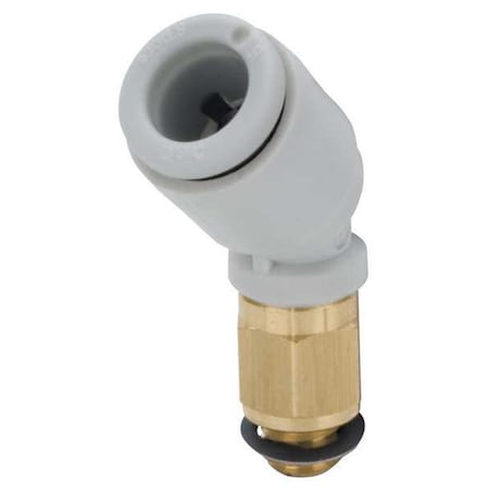 Push-Fit Elbow Fitting, Push-to-Connect x Male Metric, 6mm Tube OD, 6 mm Pipe Size, Plastic