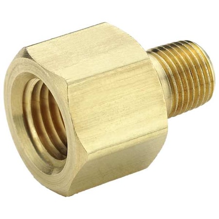 Reducing Adapter Brass Unequal Adapter Female x Male, 3/4 in Female NPT X 3/8 in Male NPT