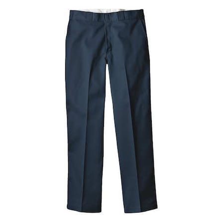 Men's Flex Work Pants, L/XL, Navy, 65% Polyester/35% Cotton