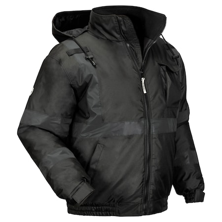 Hi-Vis Bomber Jacket, 300D Oxford Polyester, Lime/Black, 5XL