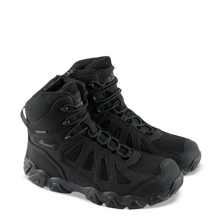 Men's Hiker Boot, 8 1/2, Composite Toe, 6 in H, Black/Gray, 804-6290