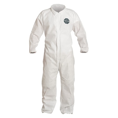 10 Coverall. Collar. Elastic Wrists and Ankles. Elastic Waist. White. 2X