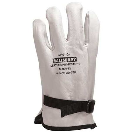 Electrical-Insulating Glove Protectors, Goatskin, 10" Length, Cream, Size 10