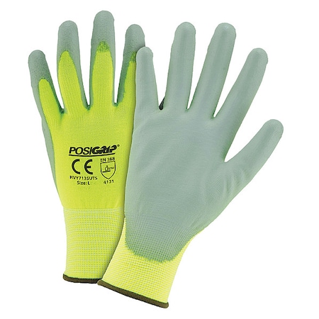 Touchscreen Utility Glove, Polyurethane, Smooth, Palm, 3 Abrasion Level, M, 12 PK
