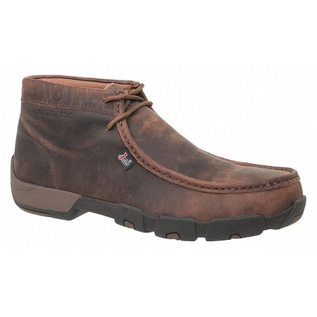 Men's Chelsea Boot, 11 1/2 M, Steel Toe, 4 in H, Brown, 235