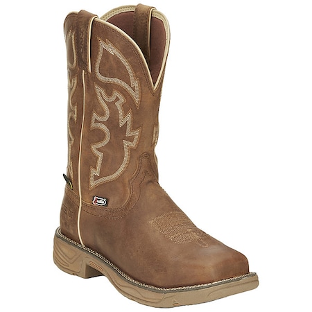 Men's Western Boot, 11 EE, Steel Toe, Brown, SE4340